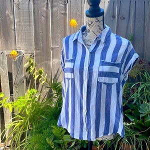Lucky Brand Los Angeles Open Back Striped Button Down